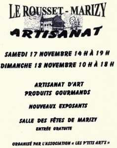 Artisanat d’art et produits gourmands au Rousset – Marizy (Sortir)