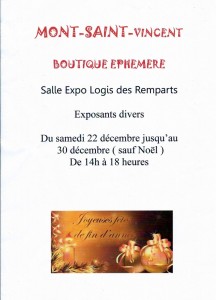 Une  boutique éphémère à Mont saint Vincent