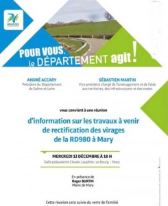 Rectification des virages de la RD 980 à Mary