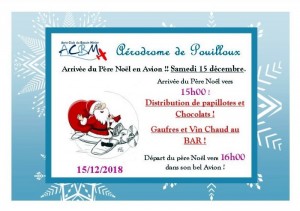 Arrivée du Père Noël en avion à Pouilloux !