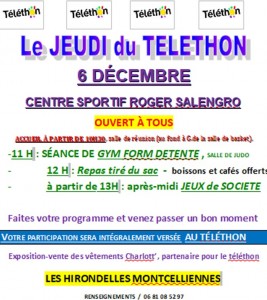 Les Hirondelles Montcelliennes participent au téléthon