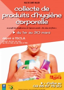 Collecte de produits d&rsquo;hygiène corporelle à Saint-Vallier