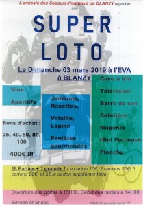 Loto amicale des pompiers de Blanzy 