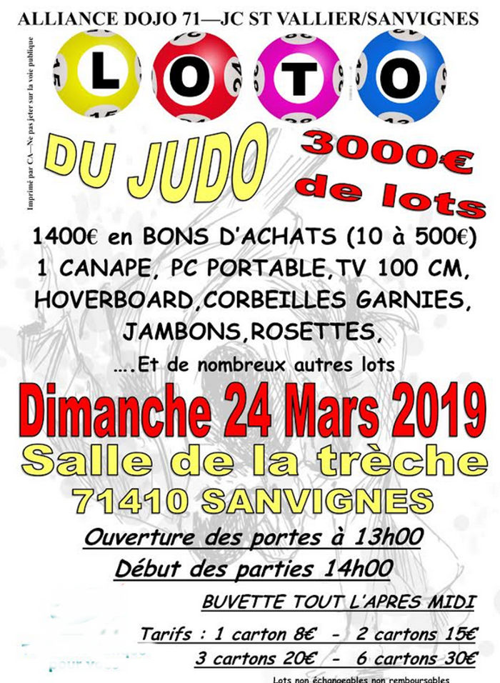 Affiche loto alliance dojo judo Montceau Montceau-news.com 190319