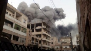 Bombardement de la ville de Idlib (Syrie)