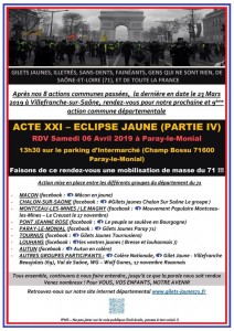 Acte XXI – éclipse jaune le samedi 6 avril (Social)