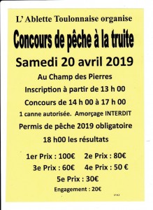 Concours de pêche de l&rsquo;Ablette Toulonnaise (Sortir)