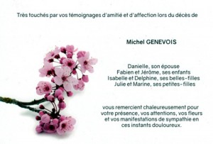 Avis de remerciements