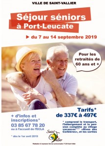Séjour séniors à Port-Leucate du 7 au 14 septembre 2019 (Saint-Vallier)