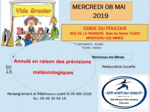 Arts martiaux combat : annulation du vide-greniers