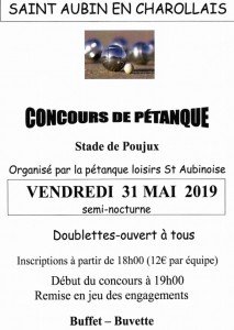 Association « Pétanque  Loisirs Saint Aubinoise » de Sant Aubin en Charollais (Sortir)