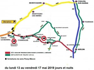 Travaux d’entretien de la RN 79 du 13 au 17 mai 2019