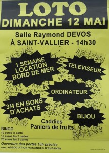 Au profit de l’association « Vacances d’enfants » (Saint-Vallier– Sortir)