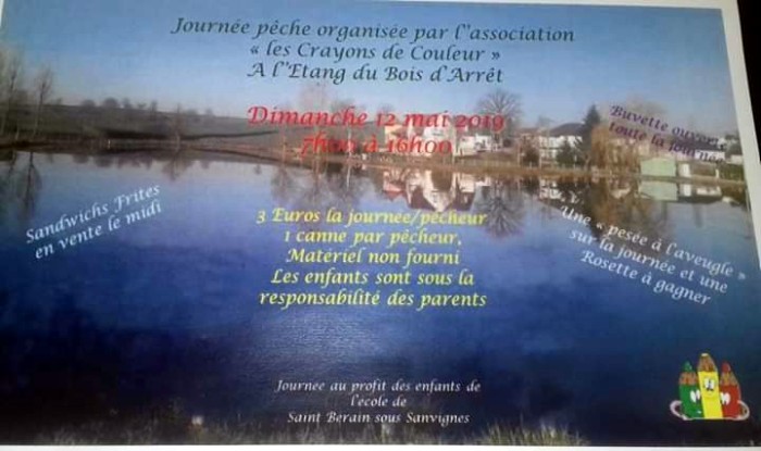 tract affiche journee day peche enfants, children, ecole saint Sanvignes, lac halieutique art sortir loisirs Montceau-news.com 100519