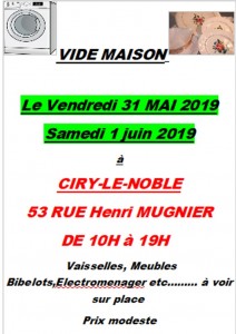Vide-maison rue Henri Mugnier à Ciry-le-Noble