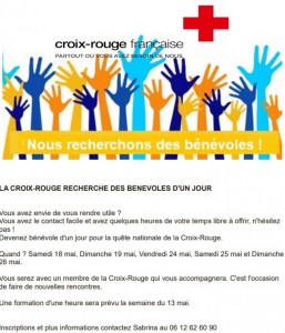 Quête nationale de la Croix Rouge unité de Montceau et les environs