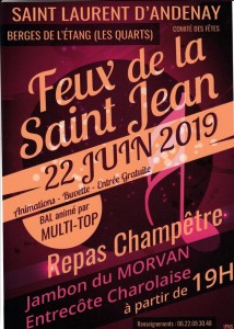 « Feux de la St Jean 2019 » à Saint Laurent-d&rsquo;Andenay (Sortir)
