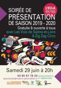 Soirée de présentation de la saison culturelle 2019/2020 à l’ECLA !