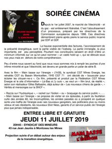Montceau : Soirée cinéma au Syndicat des Mineurs ce jeudi 11 juillet