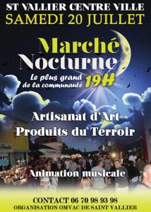 RAPPEL / Saint-Vallier : 19ème Marché nocturne d’artisanat d’art et produits du terroir