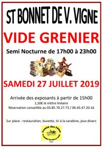 Vide grenier à Saint-Bonnet-de-Vieille-Vigne