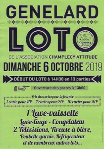 Loto de l’association « Champlecy Attitude » (Sortir)
