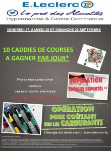 Centre Leclerc Montceau : 10 caddies de courses à gagner par jour*