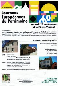 Mont-Saint-Vincent : Journées du Patrimoine