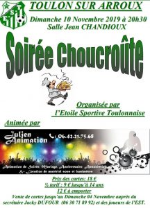 Soirée choucroute de l&rsquo;étoile sportive Toulonnaise. (Sortir)