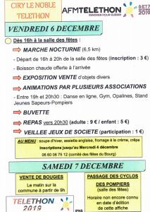 AFM – Téléthon à Ciry-le-Noble