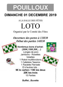 Loto du comité des fêtes de Pouilloux (Sortir)