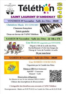 Animations pour le Téléthon 2019 à Saint Laurent d’Andenay