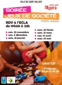 Soirée Jeux de société à Saint-Vallier (Sortir)