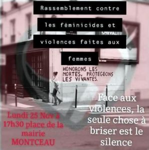 Rassemblement contre les féminicides et les violences faites aux femmes