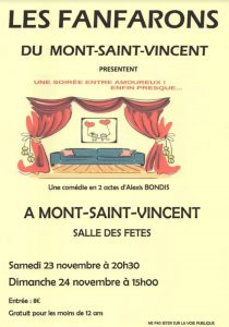 Théâtre “Les Fanfarons du Mont St Vincent” (Sortir)