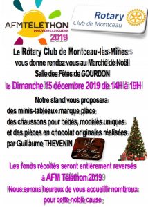 Le Rotary de Montceau sur le marché de Noël à Gourdon