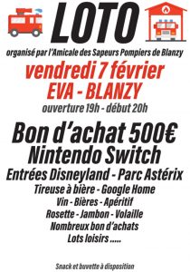 Loto des Sapeurs-Pompiers de Blanzy