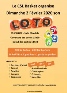 Loto du csl Basket de Saint-Vallier