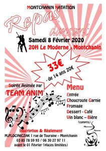 Le repas dansant de Montchanin natation