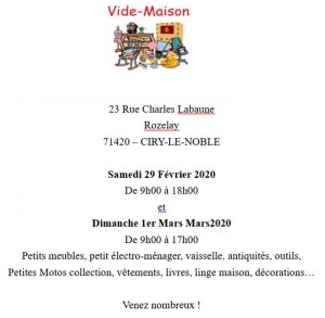 Vide maison à Ciry-le-Noble