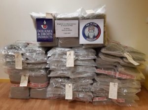 Saisie de plus de 85 kilogrammes d’herbe de cannabis par la brigade des douanes de Dijon