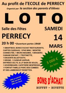Loto au profit de l&rsquo;école de Perrecy-Les-Forges