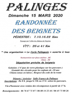Randonnée des beignets des Cyclos Palingeois (Sortir)