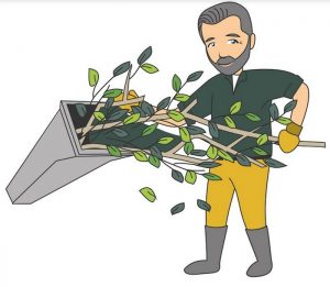 Déchets verts : opération de broyage