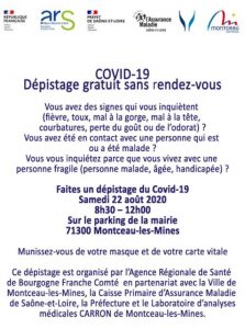 Dépistage Covid19 à Montceau (Santé)