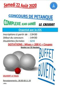 Concours de pétanque au Creusot