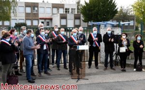 Saint-Vallier : devant le collège Copernic