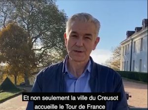 Arrivée du tour de France au Creusot ; la réaction de David Marti en vidéo