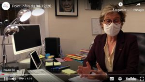 Nouveau point d’informations de Marie-Claude Jarrot (Voir la vidéo)