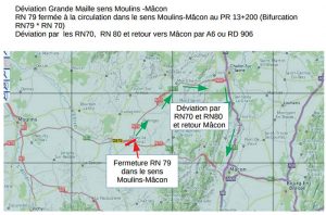 Fermeture RN 79 avec mise en place de déviation